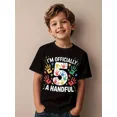thumbnail image 1 of I'm Officially A Handful 5th Birthday Graphic Tee For Boys Girls Funny Cute Style Fifth Birthday Gift Unisex Short Sleeve Cotton Tee, 1 of 6