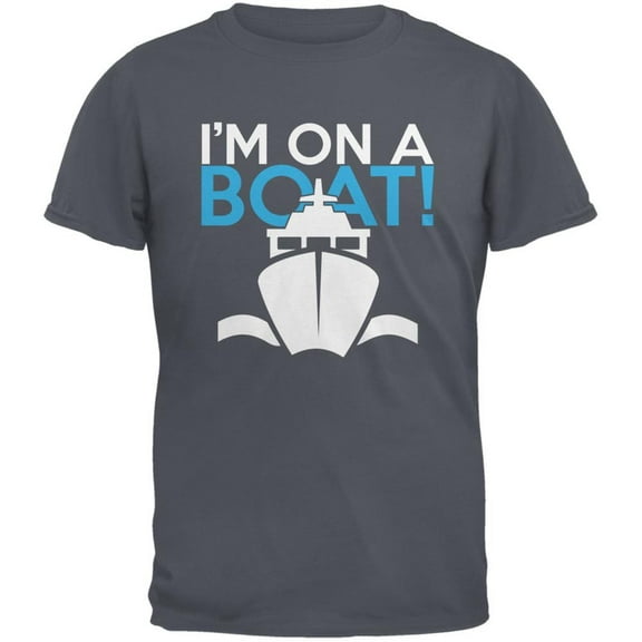 I'm On A Boat Charcoal Grey Adult T-Shirt - Small