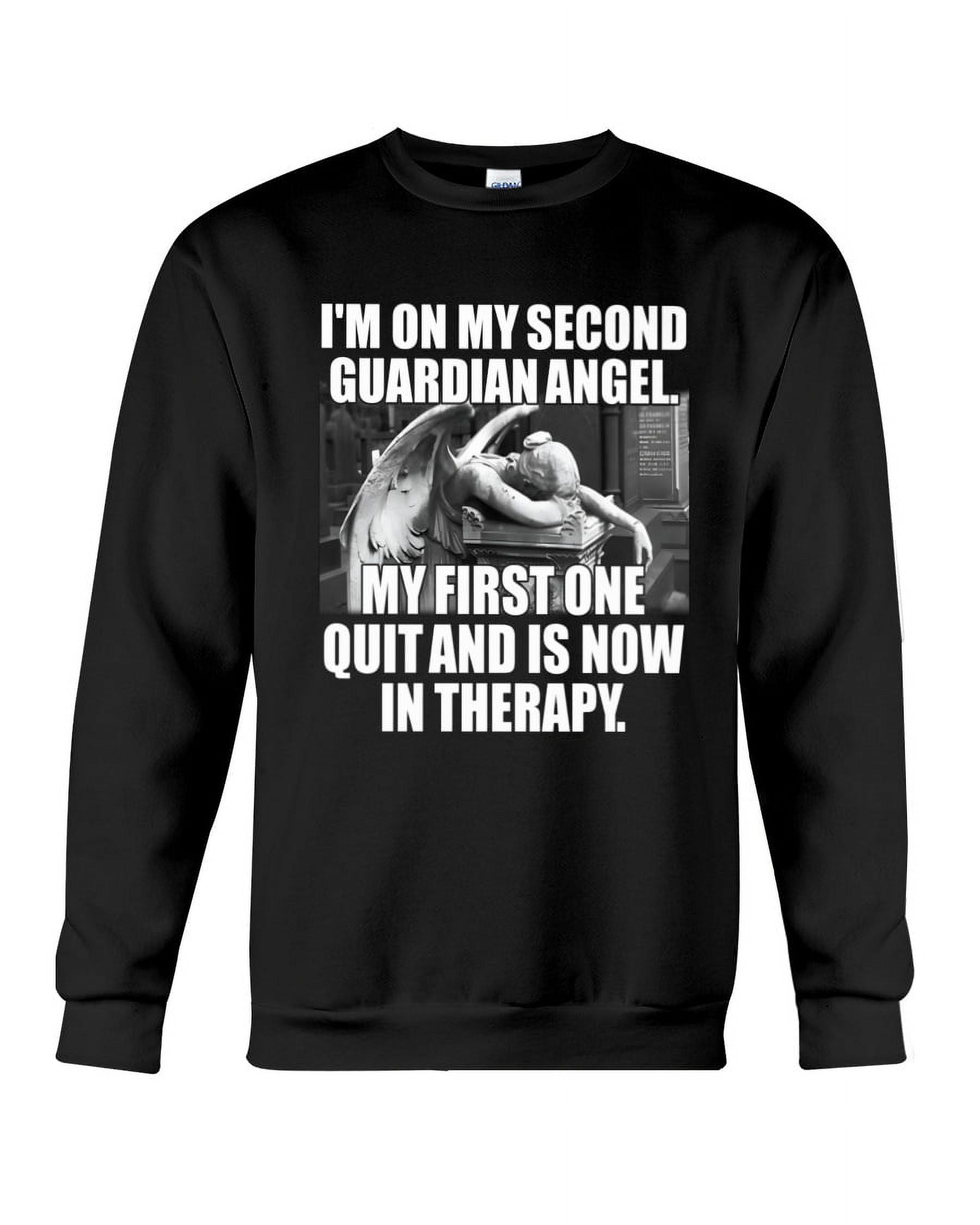 I m On My Second Guardian Angel Crewneck Sweatshirt sweatshirts graphic beautiful Walmart