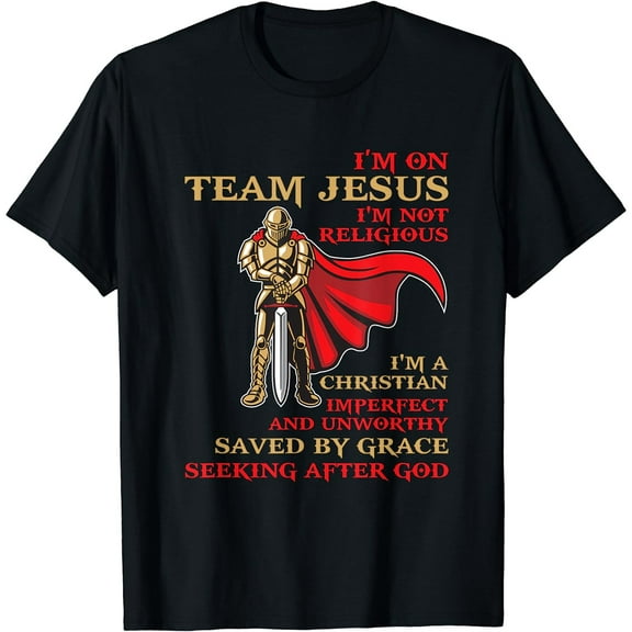 I'm On Team Jesus Christian Cool Men Women Short Sleeve Black T-Shirt