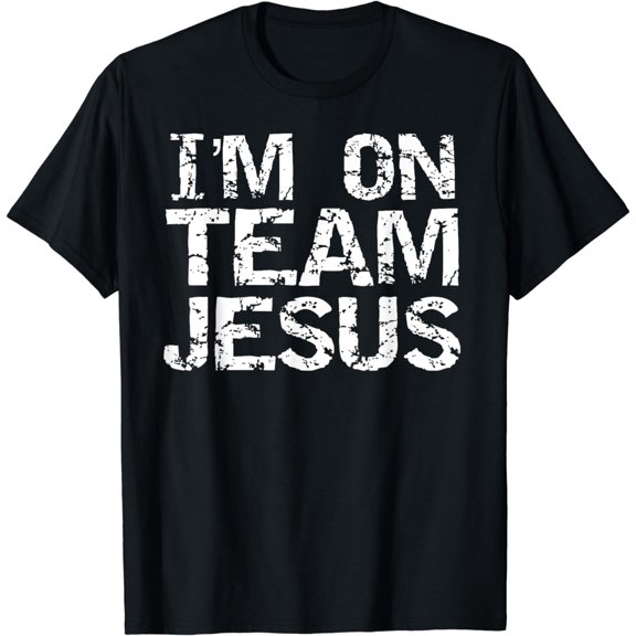 I'm On Team Jesus Shirt Distressed Christian Shirt for Men