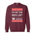 thumbnail image 1 of I'm On The Nice List Santa Christmas Holidays Funny DT Crewneck Sweatshirt, 1 of 2