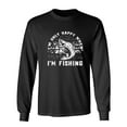 thumbnail image 1 of I'm Only Happy When I'm Fishing Sarcastic Humor Novelty Men's Long Sleeve Shirts, 1 of 3