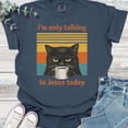 thumbnail image 1 of I’m Only Talking To My Jesus Today Cat Shirt, Funny Christian Cat Lover Tee, Faith Based Graphic T-Shirt, Religious Gift for Women Men, 1 of 4