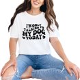 thumbnail image 1 of I'm Only Talking to My Dog Today Quote, Groovy Retro Wavy Text, White Comfort Colors T-Shirt, Small, 1 of 1