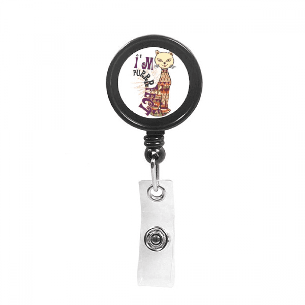 I'm Perfect Slogan Colorful Cat Animal Retractable Keychain Badge Holder ID Badge