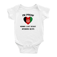 thumbnail image 1 of I'm Proof Mommy Can't Resist Afghan Guys Baby Romper Bodysuit (White, 18-24 Months), 1 of 5