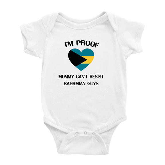 I'm Proof Mommy Can't Resist Bahamian Guys Baby Rompers Baby Bodysuit (White, 6-12 Months)