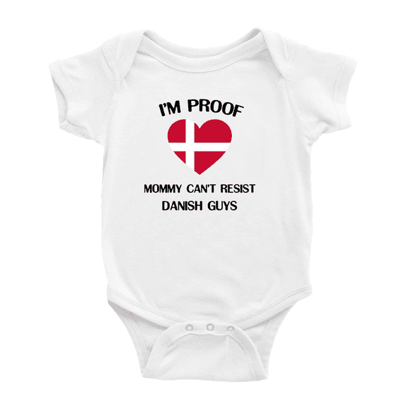 I'm Proof Mommy Can't Resist Danish Guys Cute Baby Bodysuits Newborn Clothes (White, 3-6 Months)