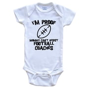 Im Proof Mommy Cant Resist Football Coaches Funny Football Baby Bodysuit, 3-6 Months White