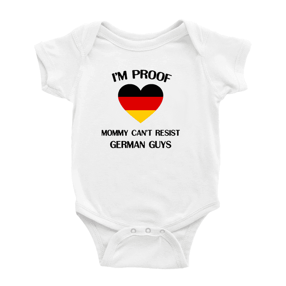 I'm Proof Mommy Can't Resist German Guys Baby Bodysuit Newborn Clothes Outfits (White, 12-18 Months)