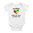 thumbnail image 1 of I'm Proof Mommy Can't Resist Guyanese Guys Cute Baby Bodysuit (White, 6-12 Months), 1 of 5