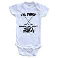 thumbnail image 1 of I'm Proof Mommy Can't Resist Hockey Coaches Funny Hockey Baby Bodysuit, 6-9 Months White, 1 of 2