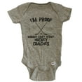 thumbnail image 1 of I'm Proof Mommy Can't Resist Hockey Coaches Funny Hockey Baby Bodysuit - Grey, 1 of 2