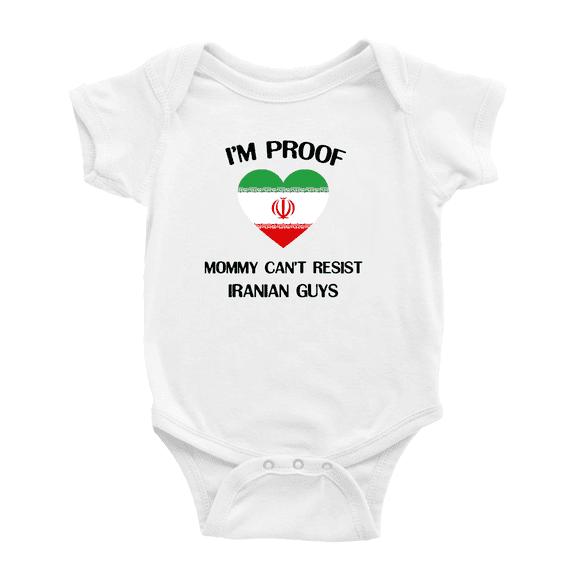 I'm Proof Mommy Can't Resist Iranian Guys Cute Baby Bodysuit Baby Clothes (White, 3-6 Months)