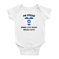 thumbnail image 1 of I'm Proof Mommy Can't Resist Israeli Guys Cute Baby Bodysuits Newborn Clothes (White, 18-24 Months), 1 of 5