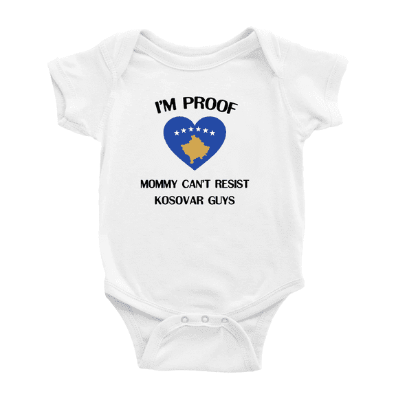 I'm Proof Mommy Can't Resist Kosovar Guys Baby Bodysuit Newborn Clothes Outfits (White, 3-6 Months)