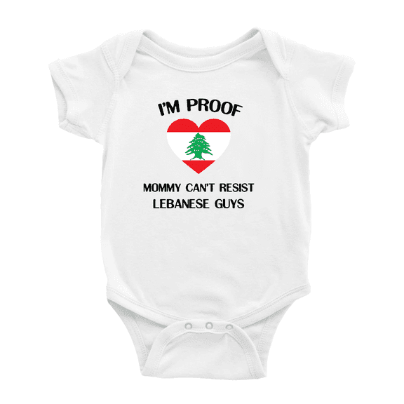 I'm Proof Mommy Can't Resist Lebanese Guys Cute Baby Clothes For Boy Girl (White, 12-18 Months)