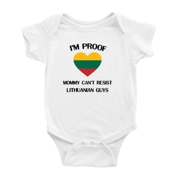 I'm Proof Mommy Can't Resist Lithuanian Guys Cute Baby Rompers Baby Bodysuit (White, 12-18 Months)
