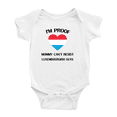 thumbnail image 1 of I'm Proof Mommy Can't Resist Luxembourgish Guys Cute Baby Bodysuit Romper (White, 0-3 Months), 1 of 5