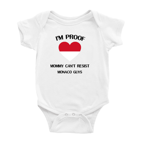 I'm Proof Mommy Can't Resist Monaco Guys Cute Baby Bodysuit Newborn Clothes Outfits (White, 3-6 Months)