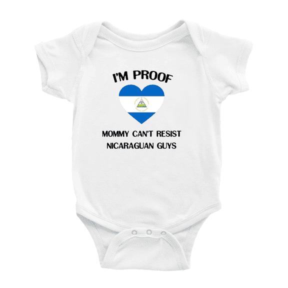 I'm Proof Mommy Can't Resist Nicaraguan Guys Cute Baby Rompers Baby Bodysuit (White, 12-18 Months)