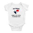 thumbnail image 1 of I'm Proof Mommy Can't Resist Panamanian Guys Cute Baby Bodysuit Romper (White, 6-12 Months), 1 of 5