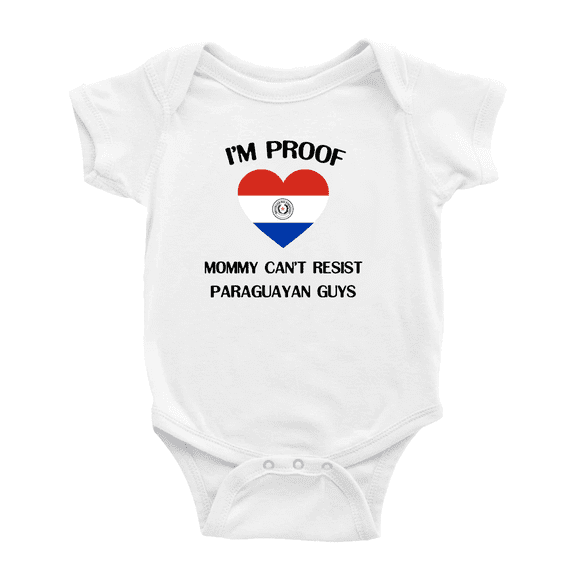 I'm Proof Mommy Can't Resist Paraguayan Guys Baby Romper Bodysuit (White, 18-24 Months)