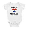 thumbnail image 1 of I'm Proof Mommy Can't Resist Paraguayan Guys Baby Romper Bodysuit (White, 6-12 Months), 1 of 5