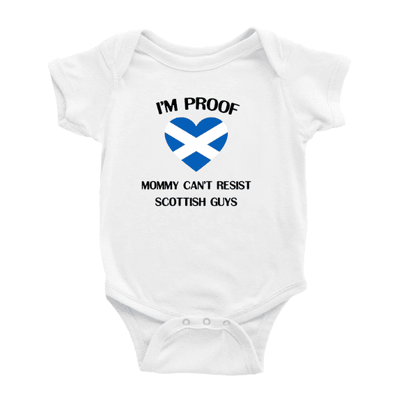 I'm Proof Mommy Can't Resist Scottish Guys Cute Baby Bodysuit Romper (White, 0-3 Months)