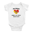 thumbnail image 1 of I'm Proof Mommy Can't Resist Sicilian Guys Cute Baby Bodysuits Newborn Clothes (White, 18-24 Months), 1 of 5