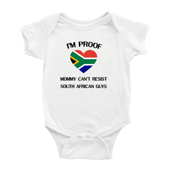 I'm Proof Mommy Can't Resist South African Guys Baby Bodysuit Newborn Clothes Outfits (White, 0-3 Months)