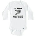 thumbnail image 1 of I'm Proof Mommy Can't Resist Tennis Coaches Funny Tennis One Piece Baby Bodysuit (Long Sleeve), 6-9 Months White, 1 of 1
