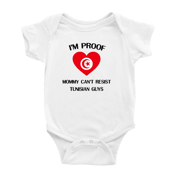 I'm Proof Mommy Can't Resist Tunisian Guys Cute Baby Bodysuit (White, 12-18 Months)