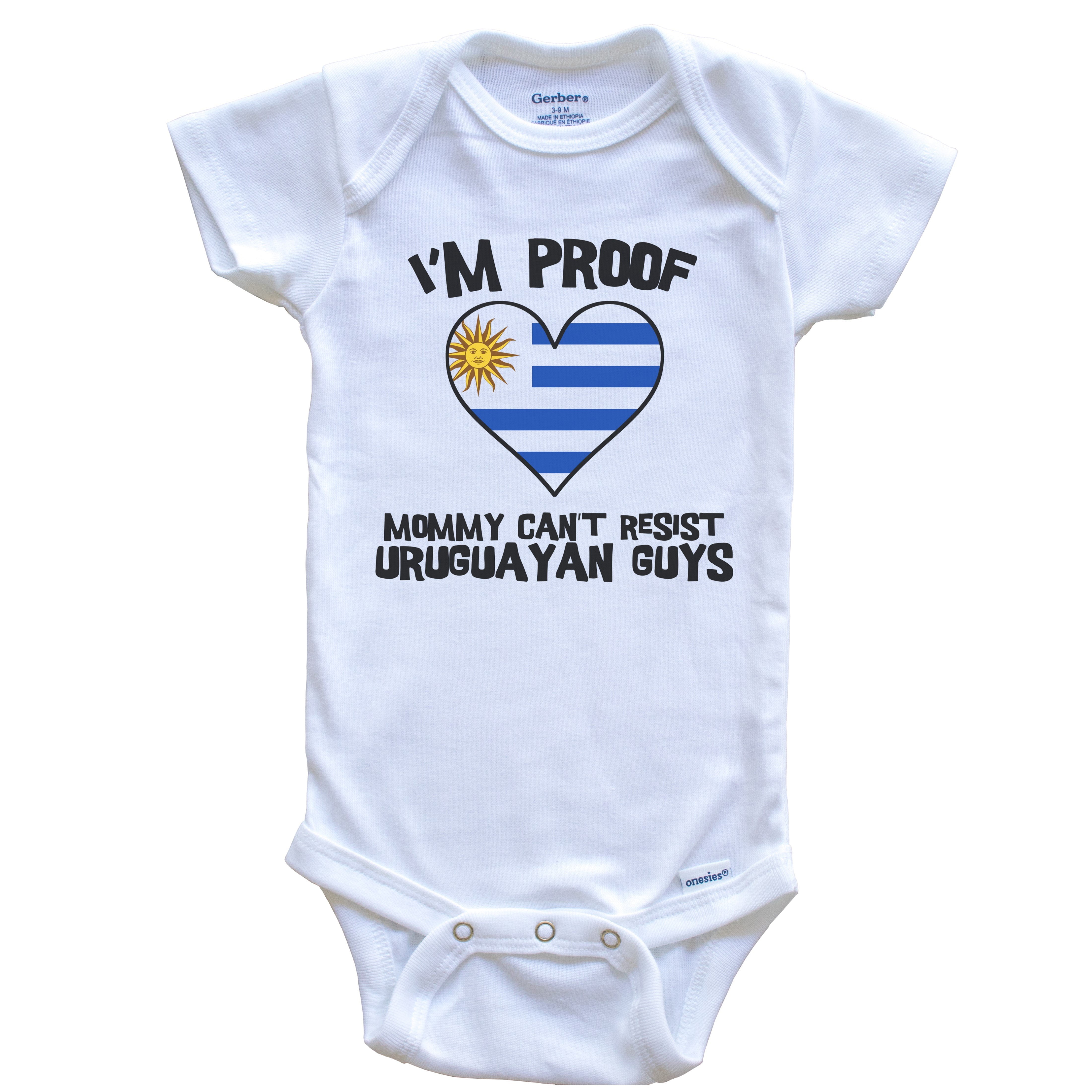 Brazilian Flag Baby Bodysuit - "I'm Proof Mommy Can't Resist Brazilian Guys" Onesie