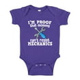 thumbnail image 1 of I'm Proof That Mommy Can't Resist Mechanics Baby Bodysuit One Piece 12 mo Purple, 1 of 3