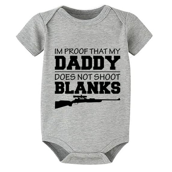 I'm Proof That My Daddy Does Not Shot Blanks Newborn Hospital Outfit Short Sleeve Neutral Newborn Baby Clothes White Baby Boy