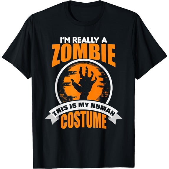 I'm Really A Zombie This Is My Human Softstyle Unisex T-Shirt,Black Color,Size M