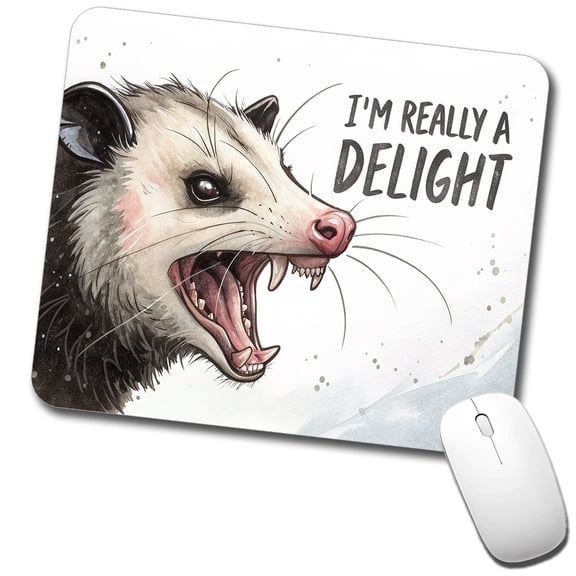 I'm Really a Delight Funny Angry Opossum Mouse Pad Low Profile Gaming Mat