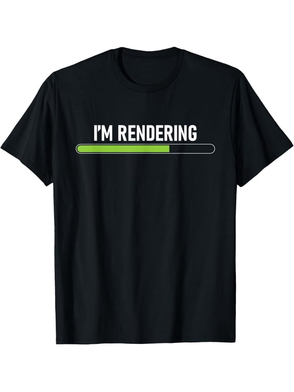 t-shirt I'm Rendering - Video Editor Editing Filmmaker Videographer T-Shirt mens,black,women,funny,men,journey,Crew Neck, Short Sleeve,printing