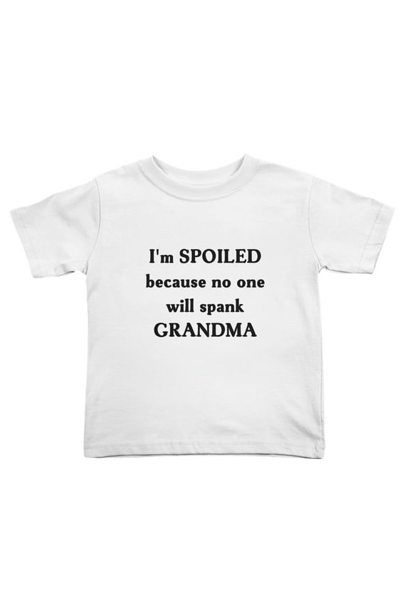 I'm SPOILED Because No One Will Spank GRANDMAs Cute Toddler Tshirts for Boys Girls (White, Youth XL)