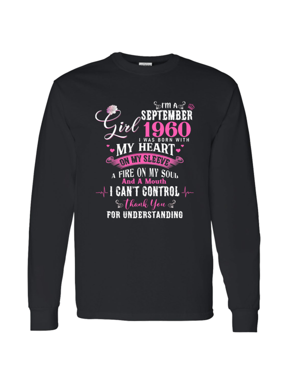 I'm September Girl 1960 Long Sleeve Shirt 66th Birthday Gift for Women
