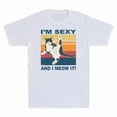 thumbnail image 1 of I'm Sexy And I Meow It Funny Kicking Cat Martial Art Vintage Unisex T-Shirt, 1 of 2