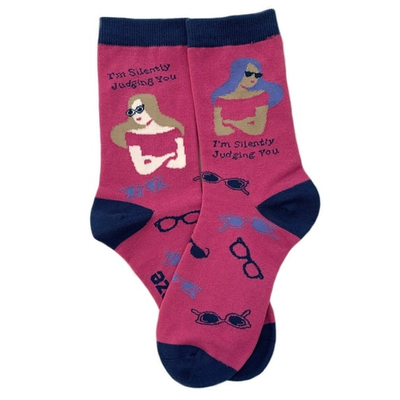 "I'm Silently Judging You," Anydaze Womens Crew Socks, with Soft Combed Cotton and Smooth Seamless Toe