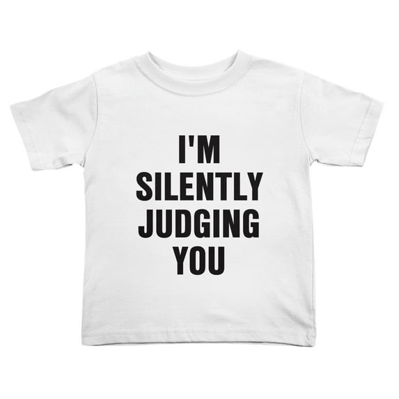 I'm Silently Judging You Funny Toddler T-Shirts for Boys Girls (White, Youth S)