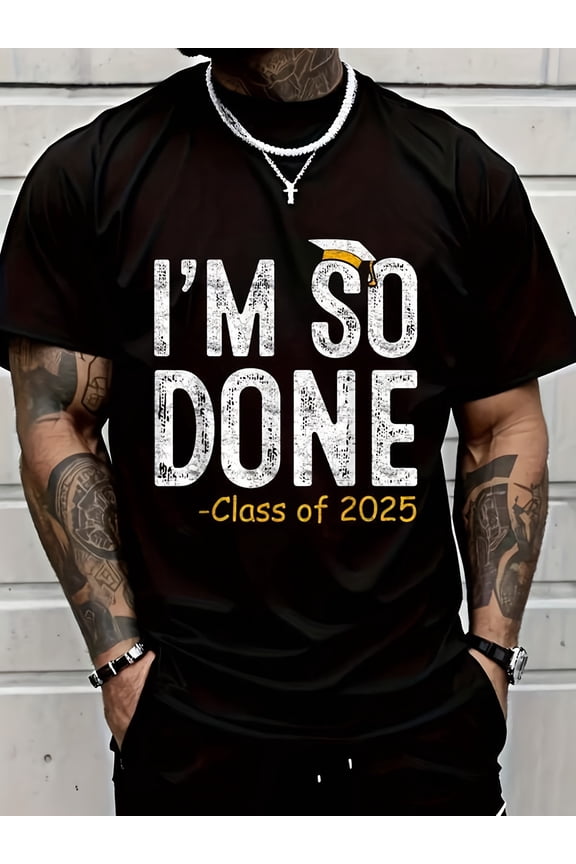 I'm So Done Class of 2025 Funny Graduation T-Shirt Senior Year High School College Graduate Tee Retro Style Men Women Apparel