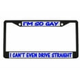 thumbnail image 1 of I'm So Gay I Can't Even Drive Straight Style Metal License Plate Frame Personalized/Car Accessories Car Tag Holder Cover (Black/Silver/Lime Blue), 1 of 2