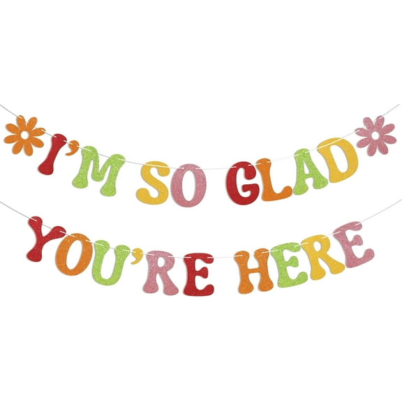 I'm So Glad You're Here Banner - Back to School Classroom Decor, Welcome Teacher Employee Decorations