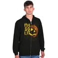 thumbnail image 1 of I'm So Lit Jack O Lantern Halloween Unisex Fleece Graphic Zip Up Hoodie Brisco Brands 3X, 1 of 5