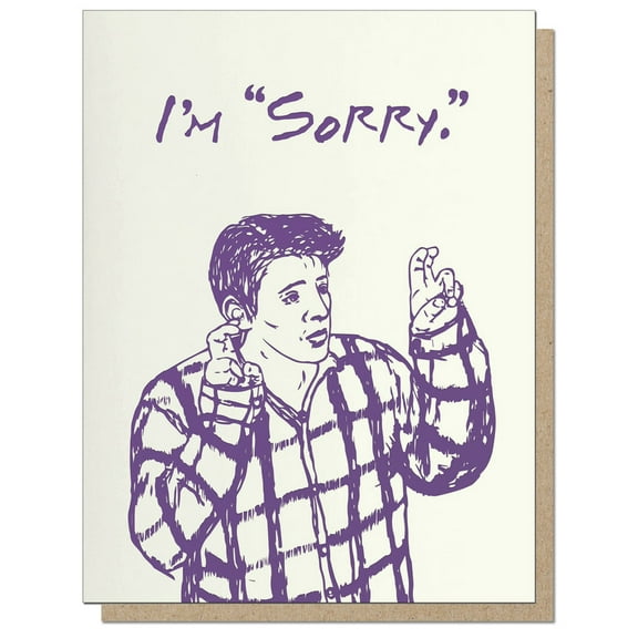 I'm Sorry Greeting Card  Humorous Apology Card for Friends & Family  Unique Design with Envelope Included  Perfect for Any Occasion